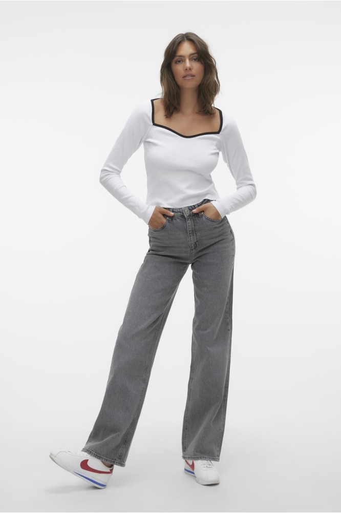 VMTESSA HR WIDE JEANS RA206 GA NOOS 10287304 Medium Grey Denim